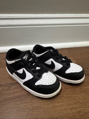 Nike Kids Dunk Low Black & White 8C